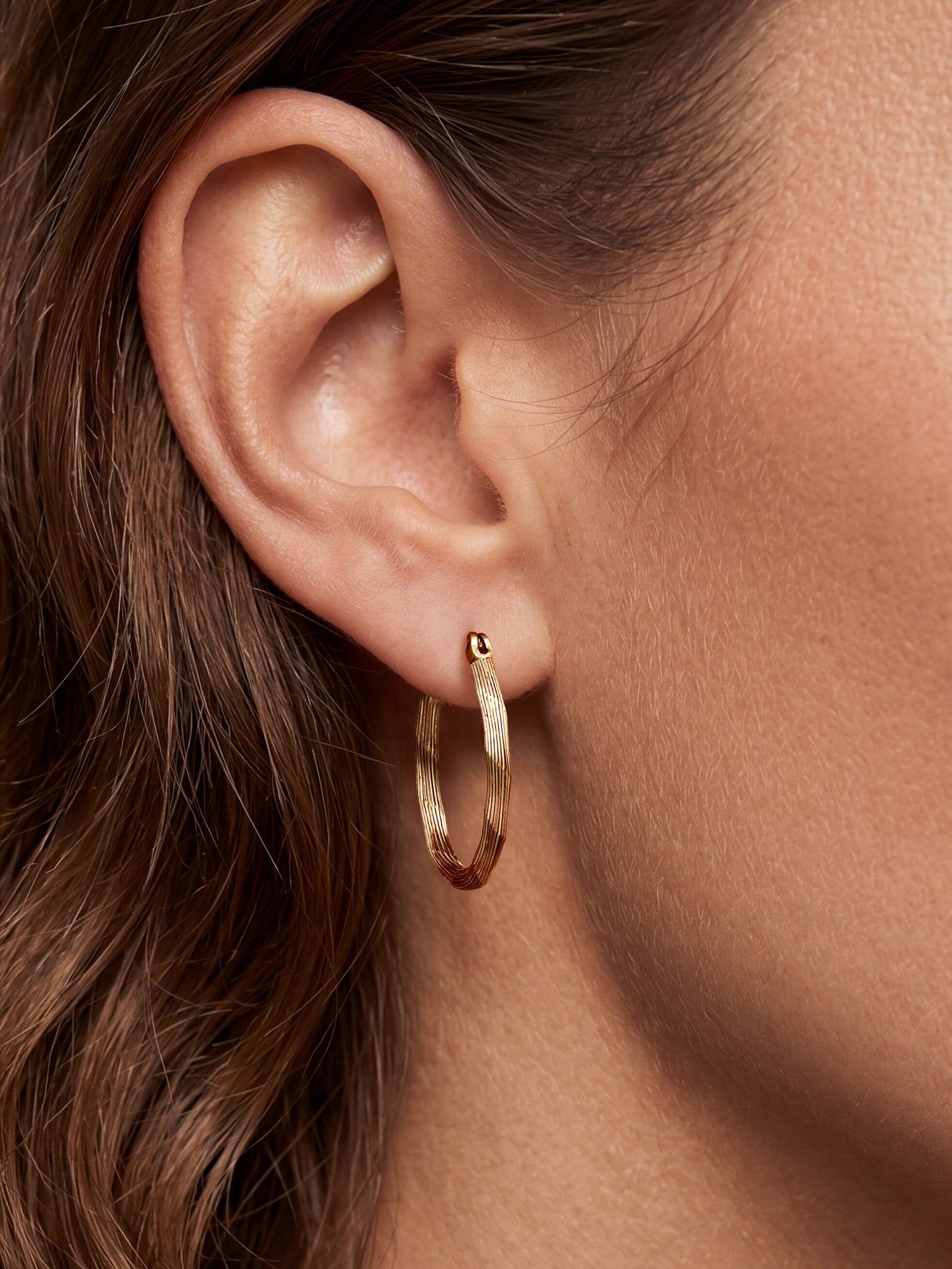 Twisted Wire Hoops in Gold