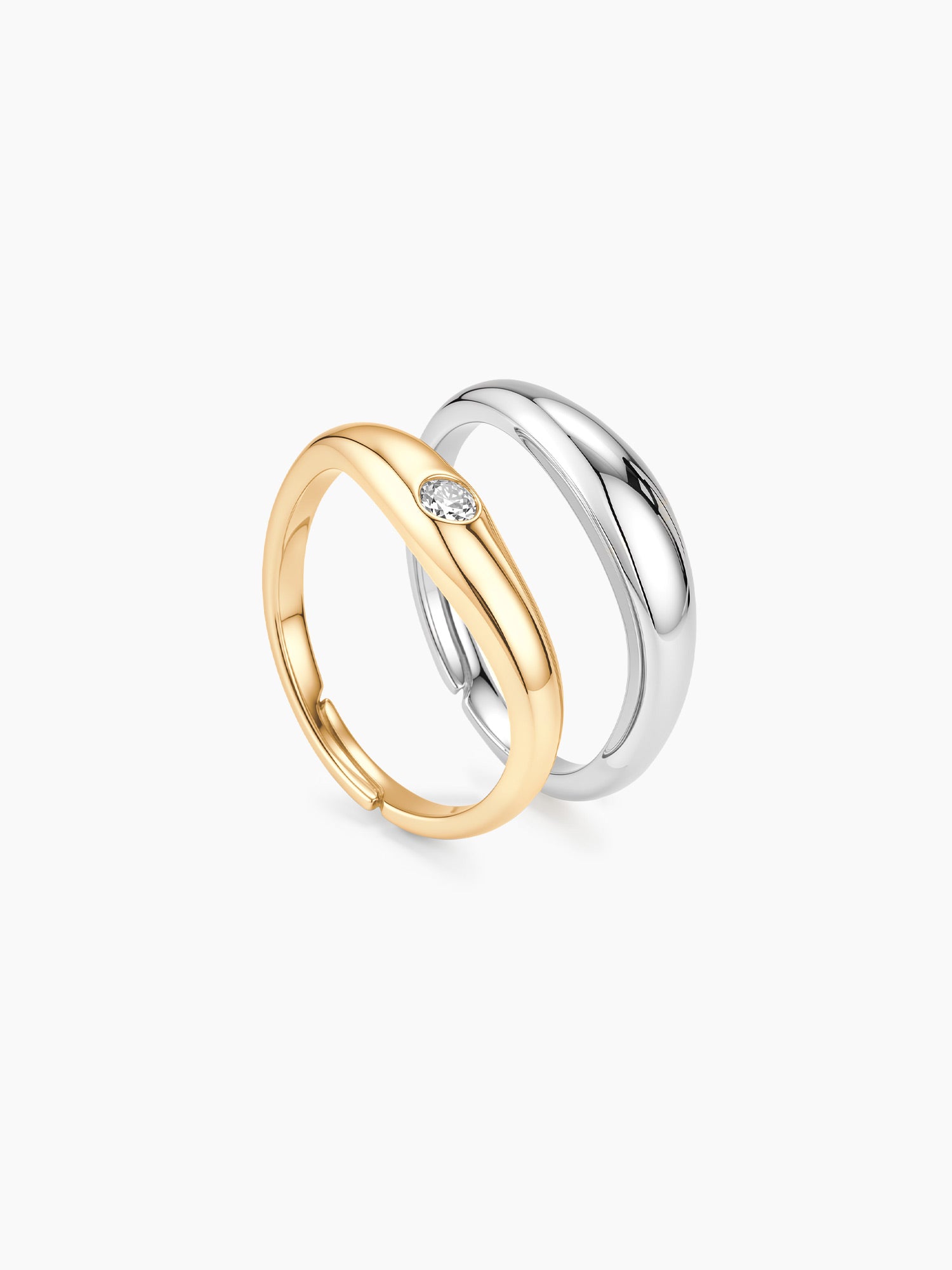 Two-Tone Band Ring in Gold