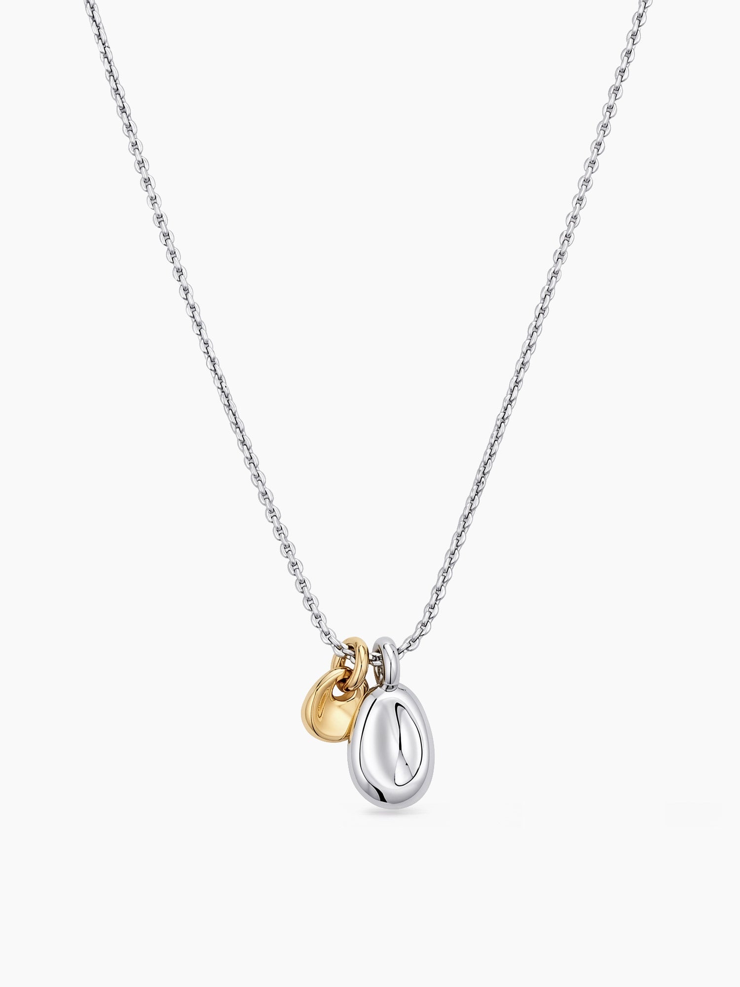 Two-Tone Drop Pendant Necklace