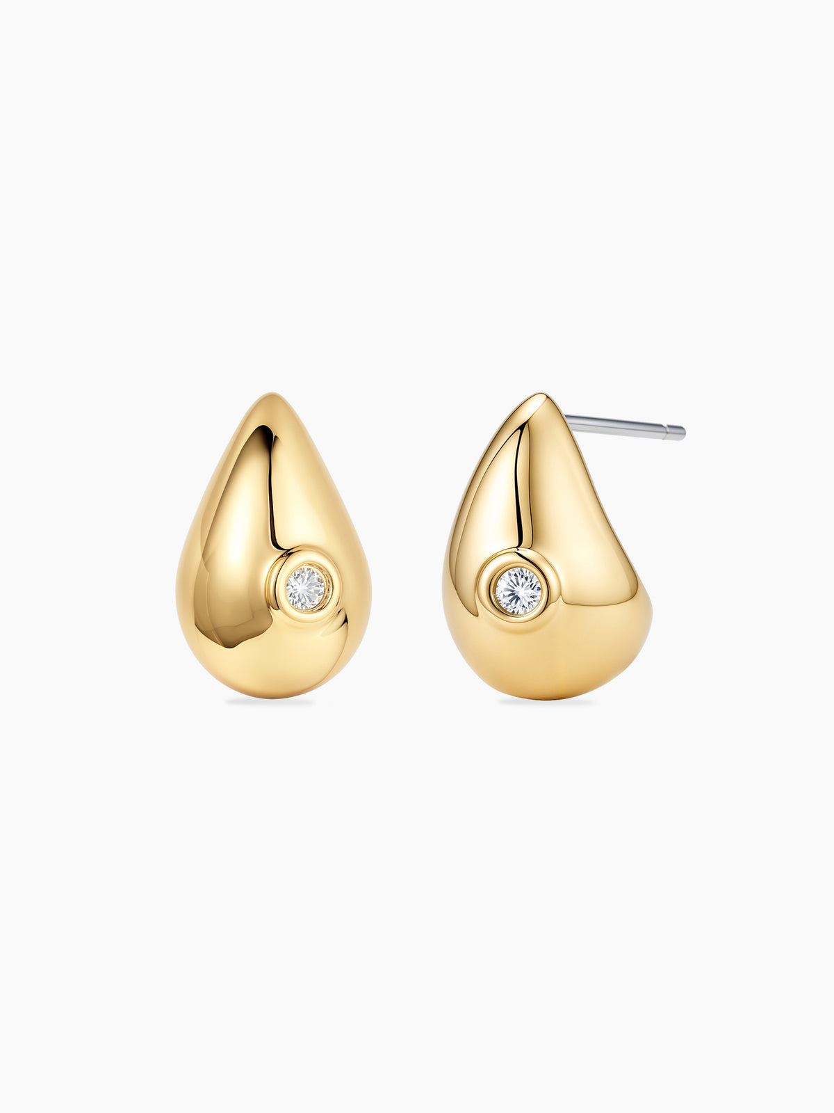 Dome CZ Hoops in Gold