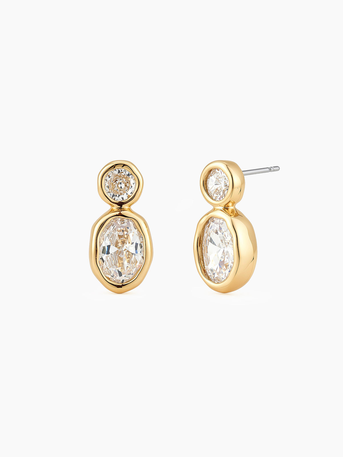 Double Oval CZ Drops in Gold
