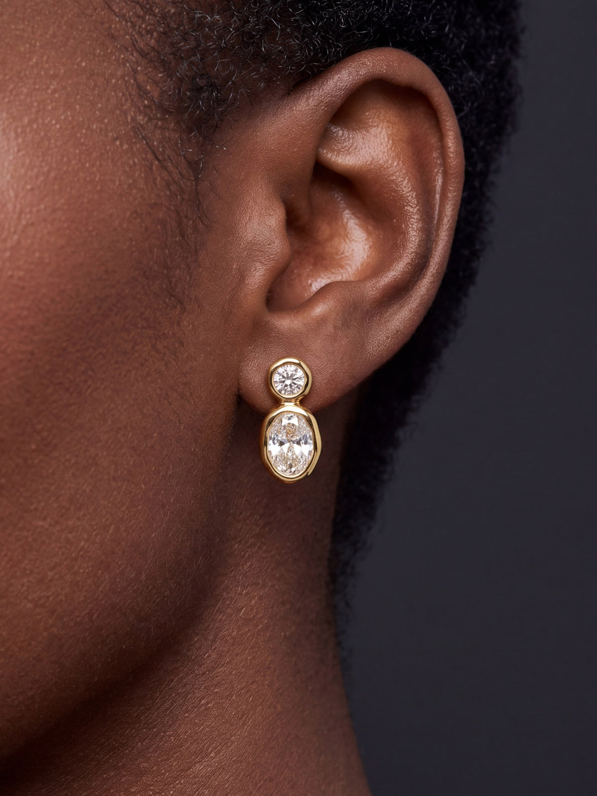Double Oval CZ Drops in Gold