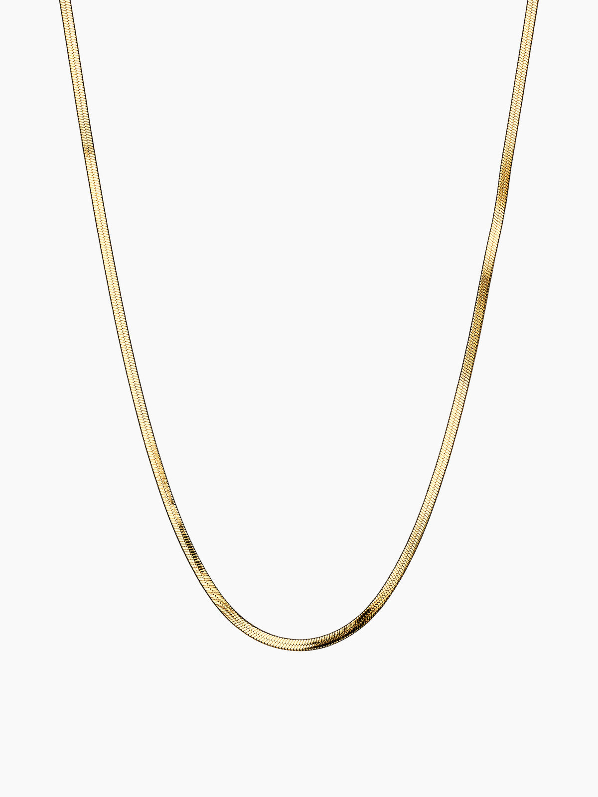 Flat Snake Chain Necklace in Gold