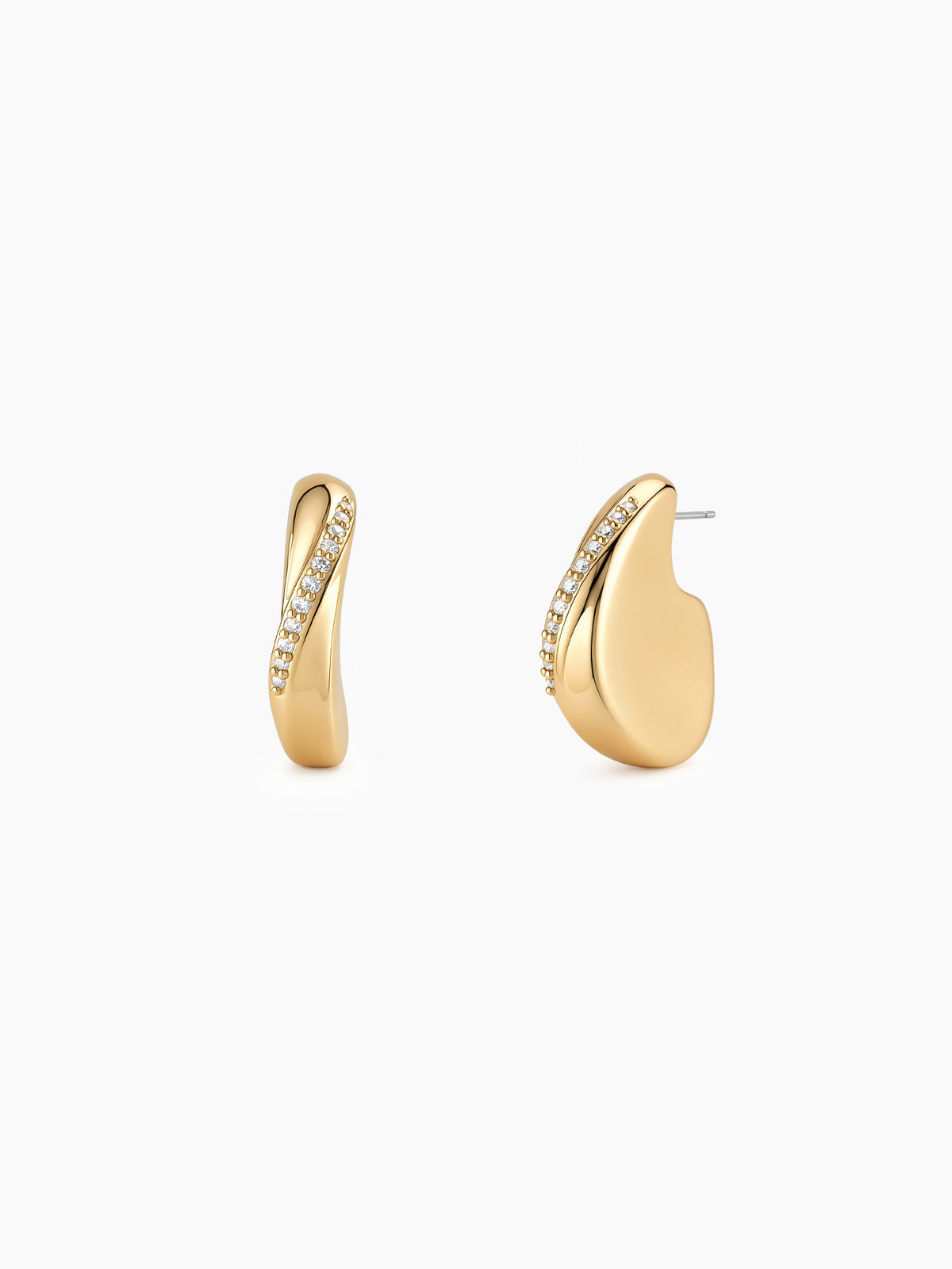 Irregular Oval Studs in Gold