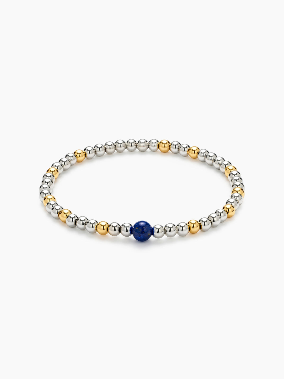 Lapis Lazuli Mixed Metal Beaded Bracelet