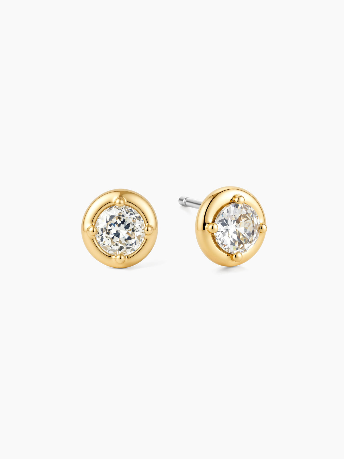 Polished CZ Studs in Gold