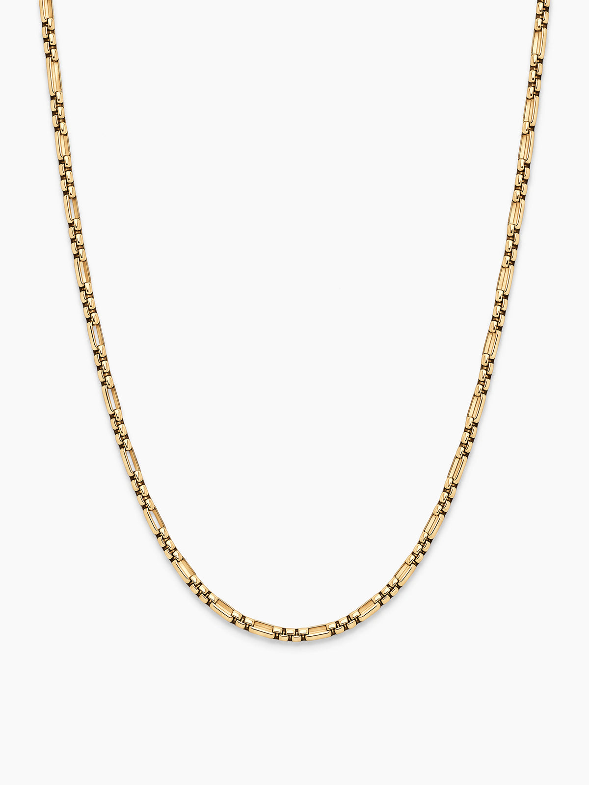 Station Box Chain Necklace in Gold