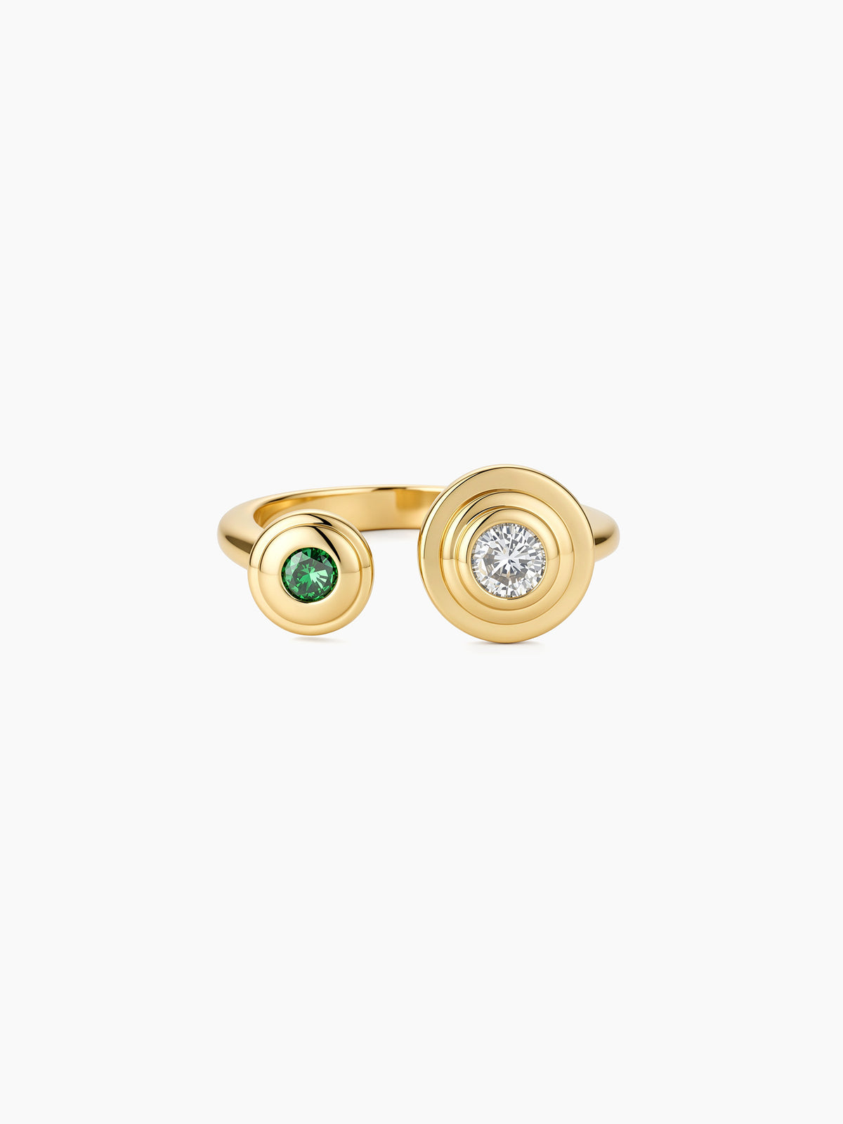 Twin Teardrop CZ Open Ring in Gold