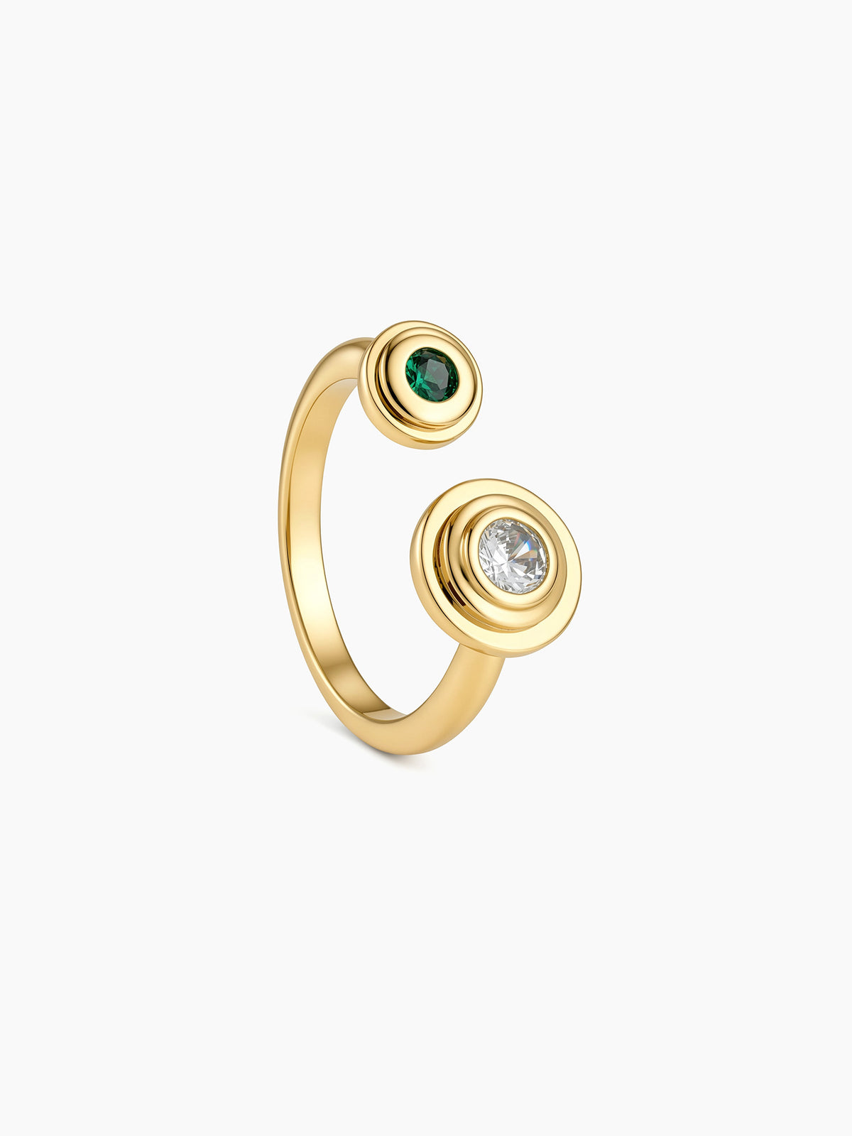 Twin Teardrop CZ Open Ring in Gold