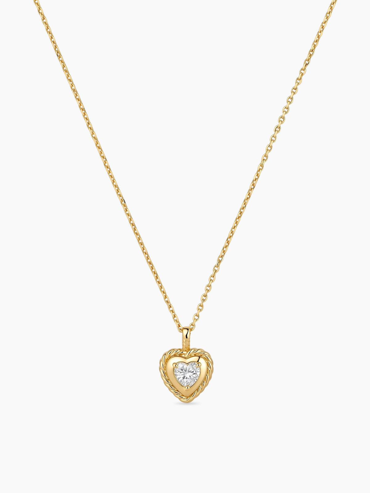 Twisted Heart Pendant Necklace in Gold