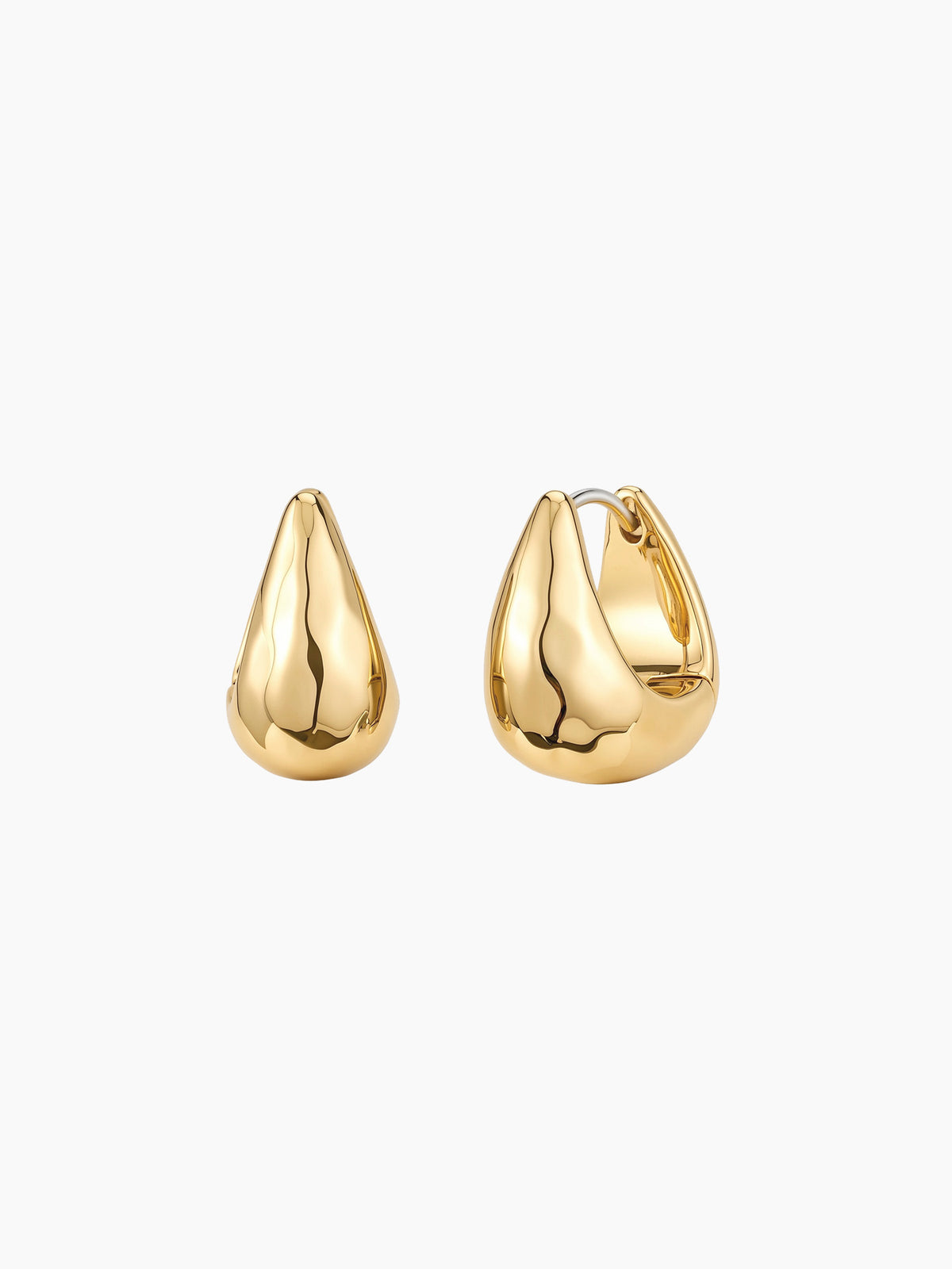 Wide Hinged Puffy Huggies in Gold